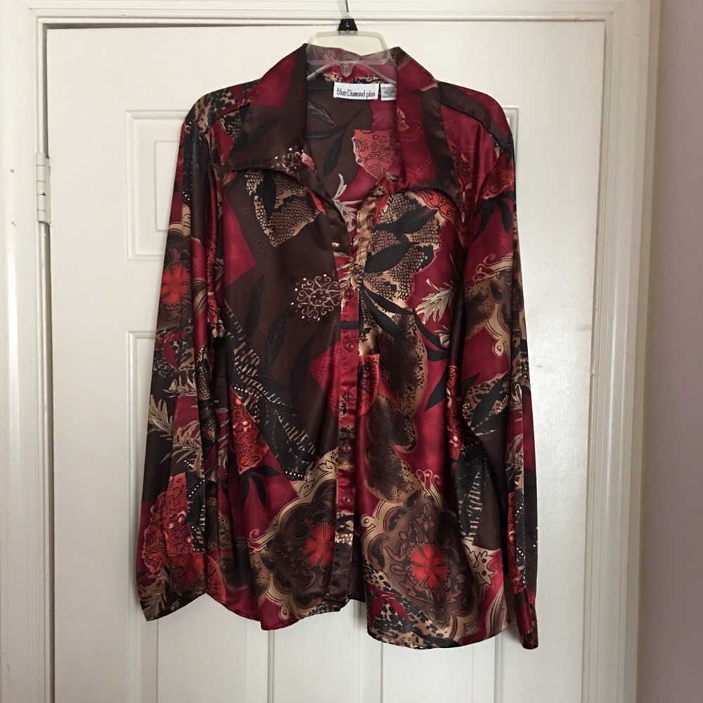 Blue Diamond Dress Blouse